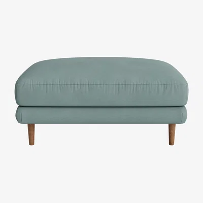 Loaf Sugarloaf Footstool, Med Rect (Smoothed Seaglass Clever Cotton)