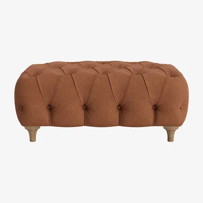 Loaf Treacle Footstool, Med Rect (Cinnamon Bun Clever Linen)