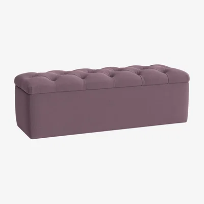 Loaf Button Top Ottoman Storage Bench