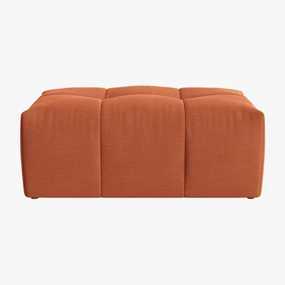 Loaf Top of the Blocks Footstool, Med Rect (Marmalade Clever Linen)