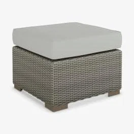 Marks & Spencer M&S Marlow Rattan Garden Footstool - Grey, Grey