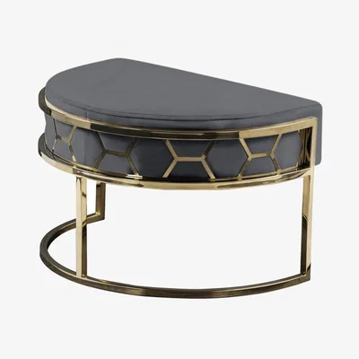 My Furniture Alveare Footstool Brass -Smoke Grey