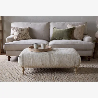 Nkuku nkuku Aranya Upholstered Ottoman | Seating | Natural