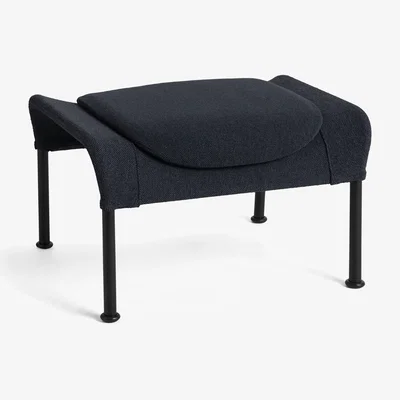 Nordic Nest HAY O2 Ottoman footstool Soft black-svartlackerad steel