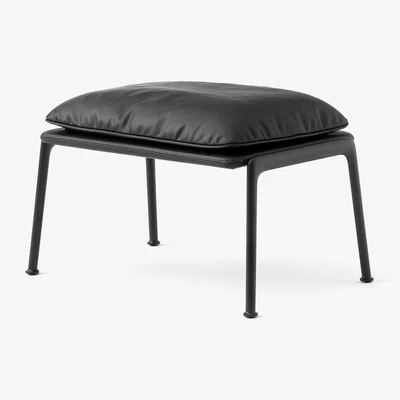 Nordic Nest &Tradition Muno LN20 footstool Warm black-Noble leather Black