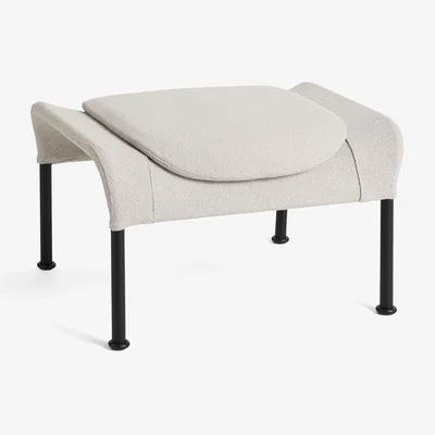 Nordic Nest HAY O2 Ottoman footstool Soft light grey-black lacquered steel