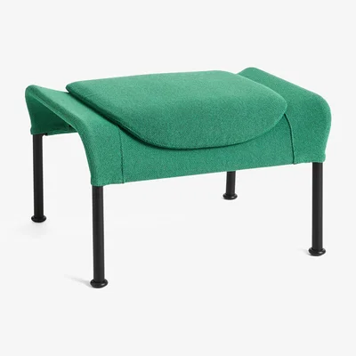 Nordic Nest HAY O2 Ottoman footstool Soft green-black lacquered steel