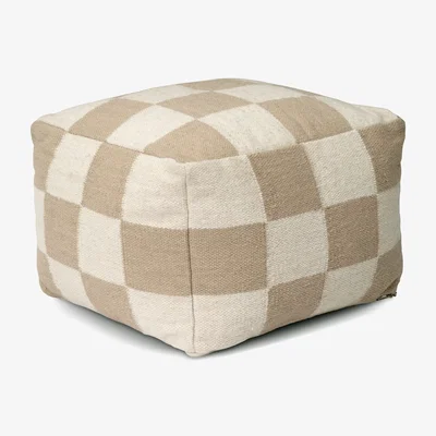 Nordic Nest Classic Collection Square pouf 50x50 cm White-natural