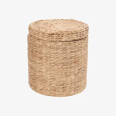 Nordic Nest Dixie Lily storage pouf with lid Ø41x43 cm Natural