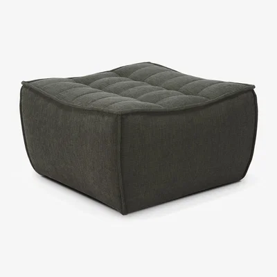 Nordic Nest Ethnicraft N701 footstool 70x70 cm Moss Eco fabric