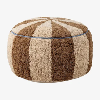 Nordic Nest Bloomingville Charoline pouf Ø44 cm Brown-white-blue