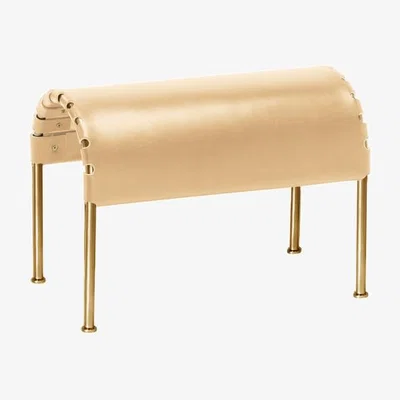 Nordic Nest Källemo Bruno footstool Full-grain leather natural - brass frame