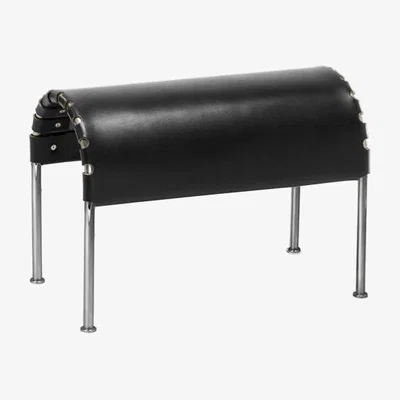 Nordic Nest Källemo Bruno footstool Core leather black-chrome frame
