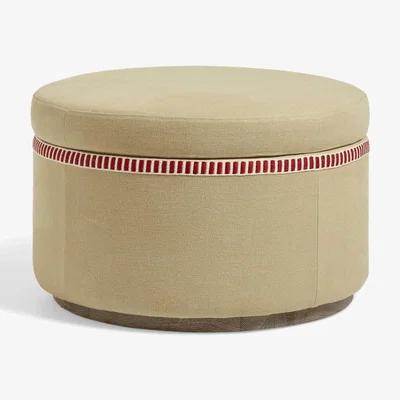 OKA OKA, Russell Ottoman - Hemp, Ottomans, Linen, Plain