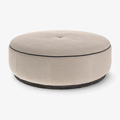 OKA Tuffete Ottoman - Silver Grey/Charcoal