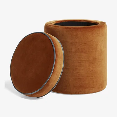 OKA OKA, Samena Ottoman - Dirty Orange, Ottomans, Plain