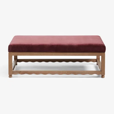 OKA OKA, Kerensa Velvet Ottoman - Rioja, Ottoman