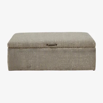 OKA OKA, Crusoe Upholstered Ottoman - Soft Charcoal, Ottomans, Cotton