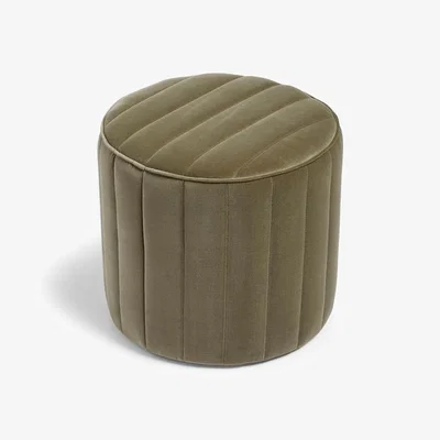 OKA OKA, Santorelli Velvet Ottoman - Lichen, Ottoman