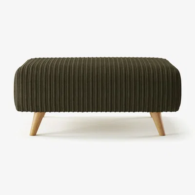 Oak&More Milan Moss Green Fabric Footstool
