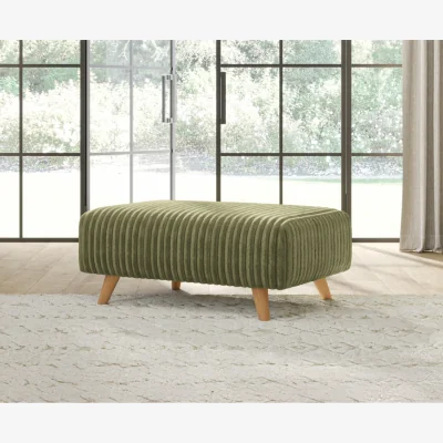 Oak&More Milan Fern Green Fabric Footstool