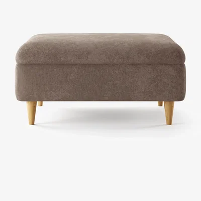 Oak&More Capri Latte Chenille Fabric Footstool