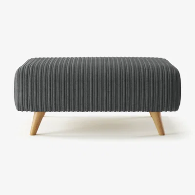 Oak&More Milan Grey Fabric Footstool