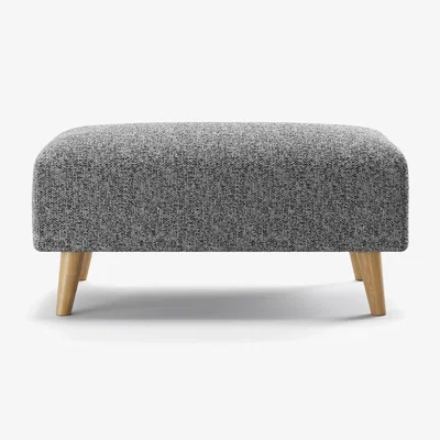 Oak&More Jasper Charcoal Chenille Fabric Footstool