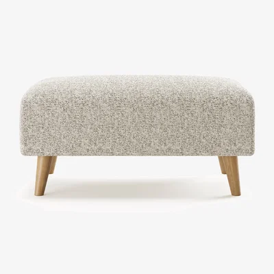 Oak&More Jasper Natural Chenille Fabric Footstool