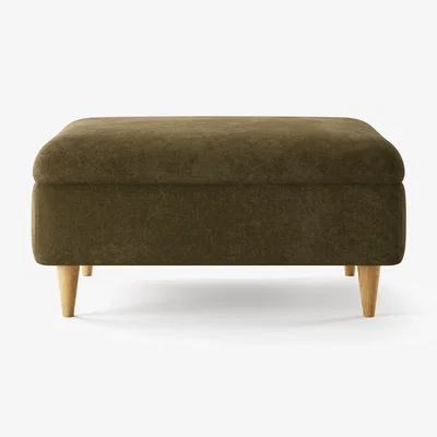 Oak&More Capri Sage Chenille Fabric Footstool