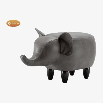 Downtown Gardeco Leatherette Grey Unicorn Footstool, Velvet