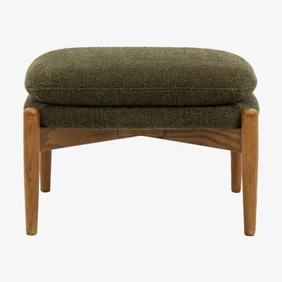 Perch and Parrow Scott Footstool in Green Boucle