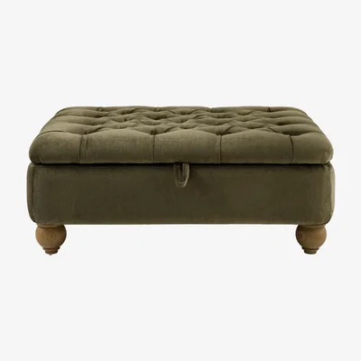 Perch and Parrow Heritage Footstool in Olive