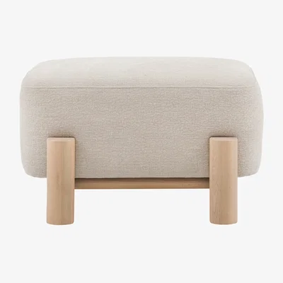 Perch and Parrow Kova Footstool in Cream