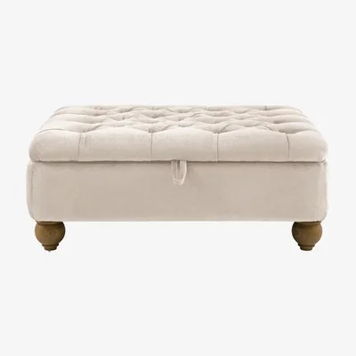 Perch and Parrow Heritage Footstool in Cream