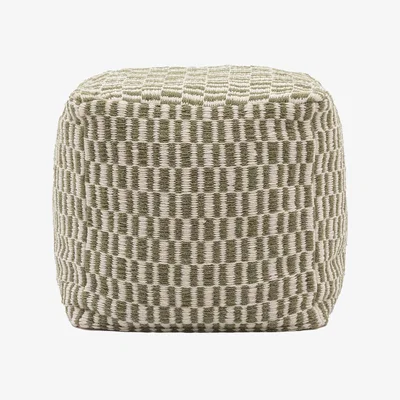 Perch and Parrow Amara Pouffe in Olive
