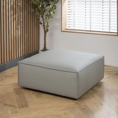 Quatropi Rupert Leather Footstool Section Elephant 98x98cm