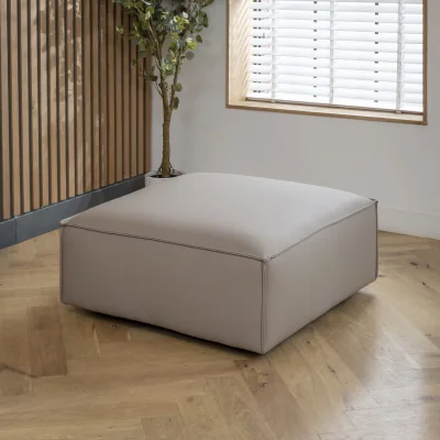 Quatropi Rupert Leather Footstool Section Mushroom 98x98cm