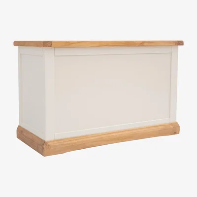 The Range Trevi Ottoman - Off White Finish - White