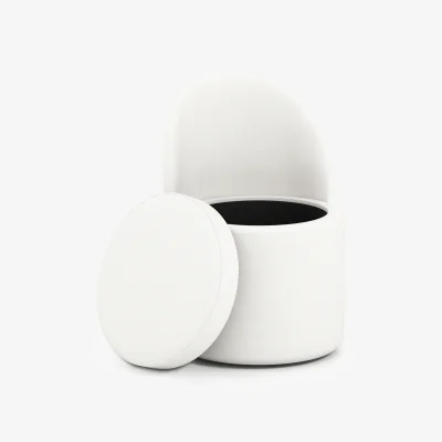 The Range Storage Ottoman with Backrest - White