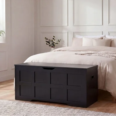 The Range Vida Designs Large Storage Ottoman - Black