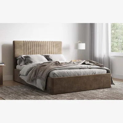 The Range Sonar Fabric Ottoman - Mink / Double