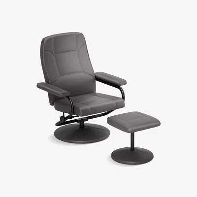 The Range Ottoman Swivel Reclining Chair  - Grey