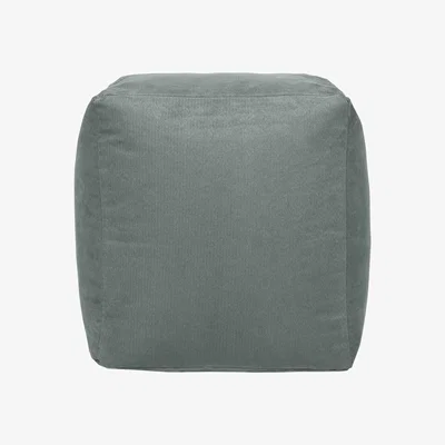The Range Faux Suede Cube Bean Bag Footstool Indoor Pouffe - Charcoal