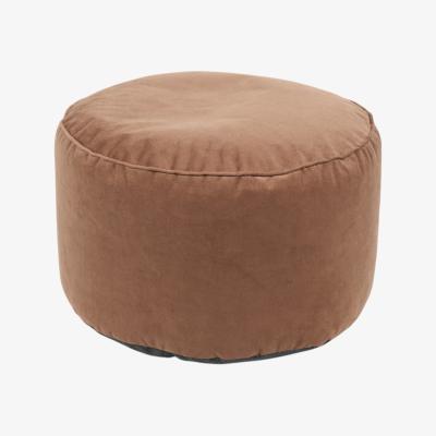 The Range Plush Velvet Footstool - Mocha