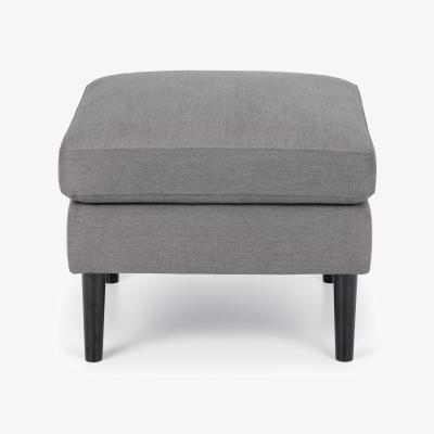 The Range Monza Footstool - Grey Linen / Linen