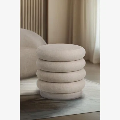 Rockett St George Curved Cream Snug Footstool