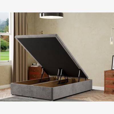 The Range Simple Ottoman Base Plush - Silver / Small Double