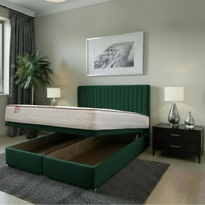 The Range Emily End Opening Ottoman Orthopaedic Mattress 24" Headboard - Emerald / Double