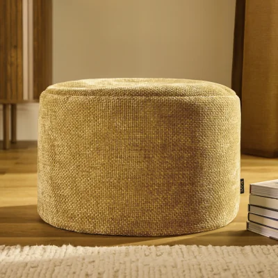 The Range icon Milano Woven Chenille Footstool, Gold - Gold